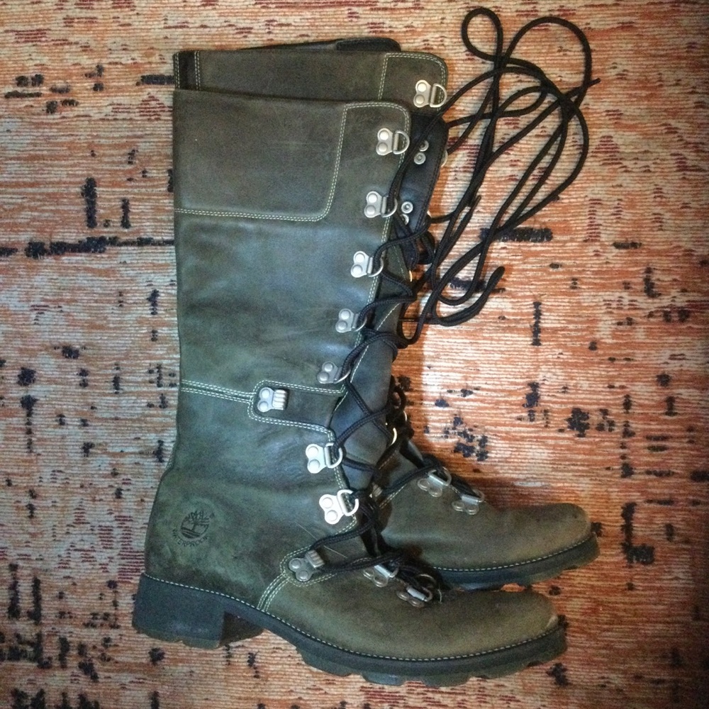 Timberland lace up tall boots